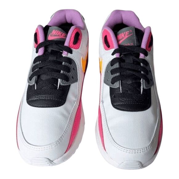 NIKE Air Max 90 'White Hyper Pink Orange' Running Shoes Size 6.5Y/W8 - Picture 4 of 15